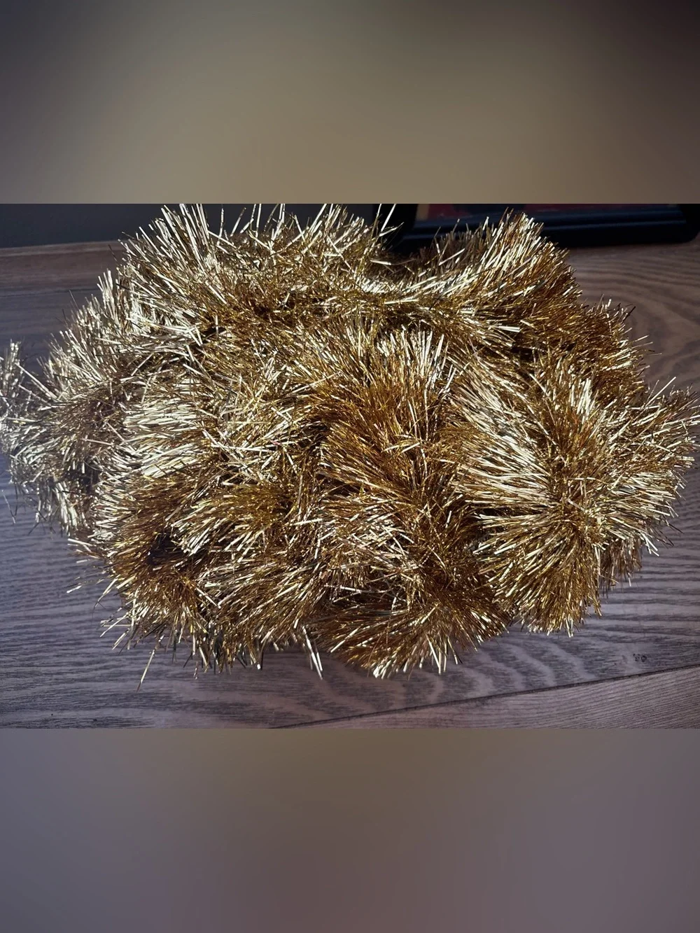 NOS Vintage Gold Tinsel Garland Christmas Decor 3 Pieces = 884”/73.5Feet